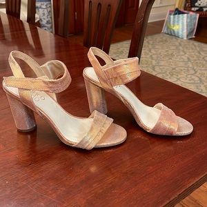 Franco Sarto Osmina Rose Gold Ankle Strap Sandal!  Brand New!